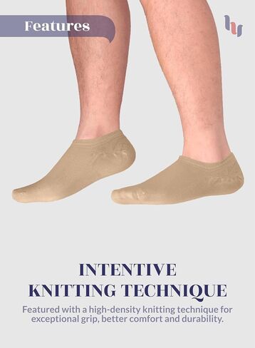 Hugh Ugoli Men Bamboo No Show Socks, Non Slip, Soft,Thin, Low Cut, Seamless Toe, Shoe Size: 11-13/8-11 6&12 Pairs in Saudi Arabia
