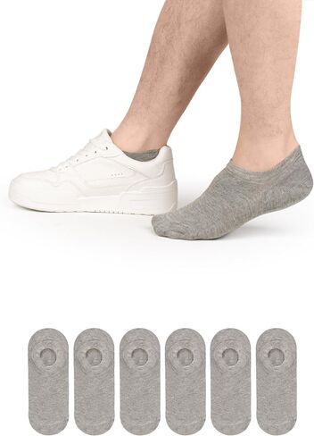 Hugh Ugoli Men Bamboo No Show Socks, Non Slip, Soft,Thin, Low Cut, Seamless Toe, Shoe Size: 11-13/8-11 6&12 Pairs in Saudi Arabia