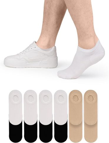Hugh Ugoli Men Bamboo No Show Socks, Non Slip, Soft,Thin, Low Cut, Seamless Toe, Shoe Size: 11-13/8-11 6&12 Pairs in Saudi Arabia