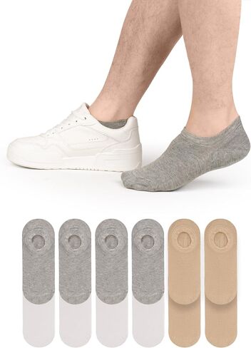 Hugh Ugoli Men Bamboo No Show Socks, Non Slip, Soft,Thin, Low Cut, Seamless Toe, Shoe Size: 11-13/8-11 6&12 Pairs in Saudi Arabia