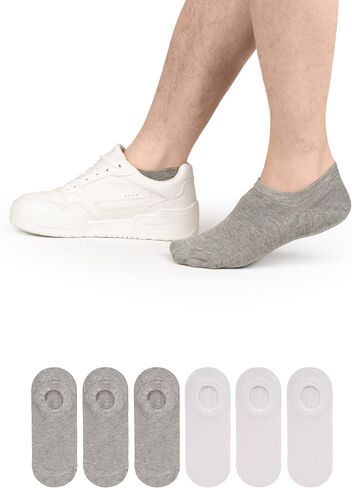 Hugh Ugoli Men Bamboo No Show Socks, Non Slip, Soft,Thin, Low Cut, Seamless Toe, Shoe Size: 11-13/8-11 6&12 Pairs in Saudi Arabia