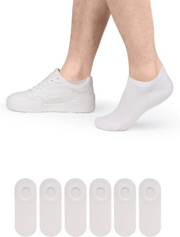 Hugh Ugoli Men Bamboo No Show Socks, Non Slip, Soft,Thin, Low Cut, Seamless Toe, Shoe Size: 11-13/8-11 6&12 Pairs in Saudi Arabia