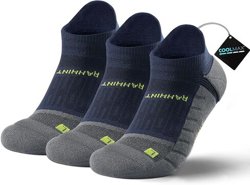Rahhint Running Compression Ankle Socks for Men Women Coolmax Anti-Blister Cushioned Golf Tennis Sport Walking 3 Pairs in Saudi Arabia