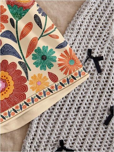 SOLY HUX Women's Floral Shorts Elastic High Waisted Wide Leg Boho Summer Vacation Shorts in Saudi Arabia