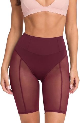 Cosonsen Women's High Waisted Mesh Biker Shorts Sexy Sheer See Through Skinny Shorts for Clubwear Streetwear in Saudi Arabia