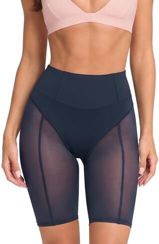 Cosonsen Women's High Waisted Mesh Biker Shorts Sexy Sheer See Through Skinny Shorts for Clubwear Streetwear in Saudi Arabia