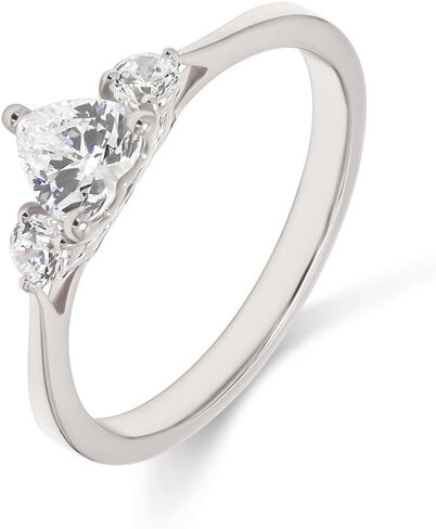 1-5 Carat (ctw) White Gold Radiant Cut LAB GROWN Diamond Stunning Three Stone Engagement Ring [Color E-F Clarity VS2-SI1] in Kuwait
