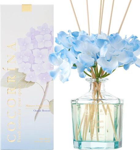 COCORRÍNA Reed Diffuser - Ocean Breeze 8.5oz Flower Reed Diffuser Set with 8 Sticks, Home Fragrance Reed Diffuser for Home Bedroom Office Bathroom Shelf Decor (Master Collection) in Saudi Arabia