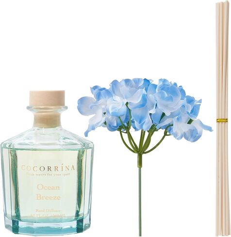 COCORRÍNA Reed Diffuser - Ocean Breeze 8.5oz Flower Reed Diffuser Set with 8 Sticks, Home Fragrance Reed Diffuser for Home Bedroom Office Bathroom Shelf Decor (Master Collection) in Saudi Arabia
