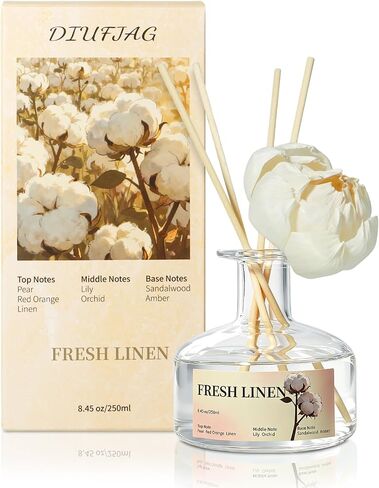 8.45 oz Amber Scent Diffusers with 6 Reed Sticks,250ml Reed Diffuser for Bathroom Room Air Freshener, Last up for 50 Days in Saudi Arabia