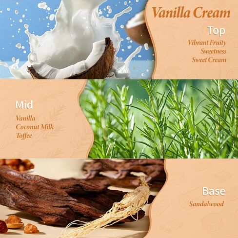 Vanilla Home Scent Set with 10 Reed Sticks & Decorative Flower, Long Lasting Reed Diffuser for Living Room Bathroom, Brown Bottle, 5 fl.oz in Kuwait