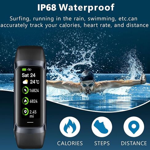 Fitness Tracker with Heart Rate/Blood Oxygen/Sleep Monitor, 20+ Sports Modes Smart Watches for Women/Men, Activity & Step Tracker Smart Watch for Android/iOS Phones(Black) in Saudi Arabia