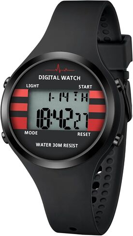 BOFAN Waterproof Sports Women's Digital Watch Chronograph Silicone Strap Watch in Saudi Arabia