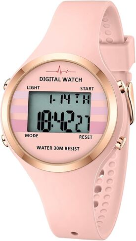 BOFAN Waterproof Sports Women's Digital Watch Chronograph Silicone Strap Watch in Saudi Arabia