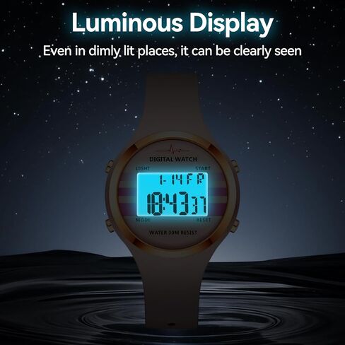 BOFAN Waterproof Sports Women's Digital Watch Chronograph Silicone Strap Watch in Saudi Arabia