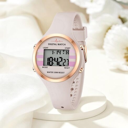 BOFAN Waterproof Sports Women's Digital Watch Chronograph Silicone Strap Watch in Saudi Arabia