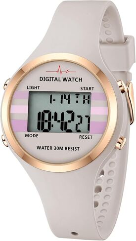 BOFAN Waterproof Sports Women's Digital Watch Chronograph Silicone Strap Watch in Saudi Arabia