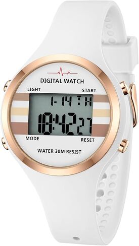 BOFAN Waterproof Sports Women's Digital Watch Chronograph Silicone Strap Watch in Saudi Arabia