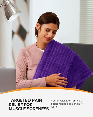 CooCoCo Electric Heating Pads for Women, FSA Eligible Heat Pad for Back Pain & Period Cramps, HSA Store Approved Items, Machine Washable 17''x 33'', Purple in Saudi Arabia