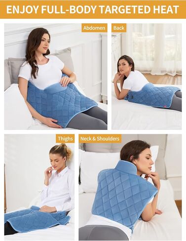 Vofuoti Heating Pad for Neck and Shoulders with Massager, Portable Heat Pad with 15000mAh Battery, Cordless Electric Weighted Heated Neck Shoulder Wrap, 16'' x 22'', 2.6lbs in Saudi Arabia