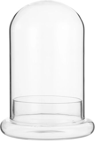 Glass Display Cloche Dome, 8.3 x 5.9 in Plant Terrarium Container with Base, Clear Glass Cover, Decorative Tabletop Display Case for Plants, Flowers, Collectibles & Keepsakes in Saudi Arabia