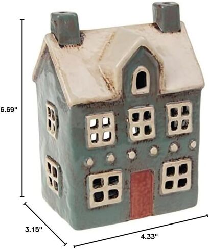 Village Pottery Traditional House Grey Tealight in Saudi Arabia