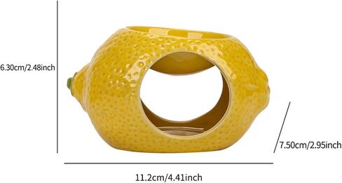 Lemon Egg-Shaped TeaLight Candle Holder for Home Decor, Ceramic Essential Oil Burner, Wax Melt Burner, Incense Aroma Diffuser in Saudi Arabia
