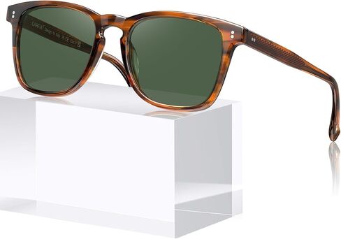 CARFIA Acetate Polarized Sunglasses for Men Classic Retro Style CA5402 | Anti-Glare, Handmade Acetate, Hypoallergenic and Non-fading, UV Protection, Perfect for driving, beach, golf and gifting in Kuwait