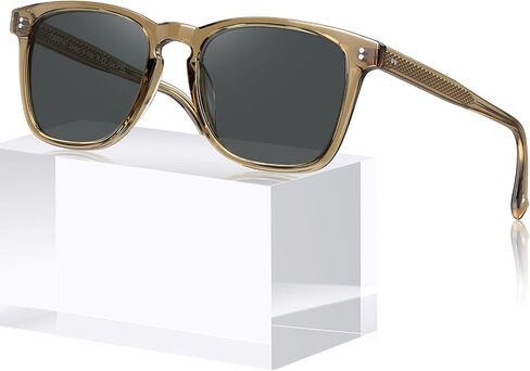 CARFIA Acetate Polarized Sunglasses for Men Classic Retro Style CA5402 | Anti-Glare, Handmade Acetate, Hypoallergenic and Non-fading, UV Protection, Perfect for driving, beach, golf and gifting in Kuwait