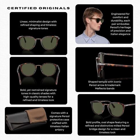 Persol PO3210S Oval Shape Sunglasses With Official Eyewear Kit in Kuwait