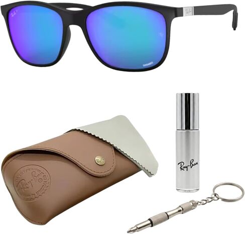 نظارات شمسية Ray-Ban RB4330CH Chromance POLARIZED مربعة الشكل مع مجموعة النظارات الرسمية in Kuwait