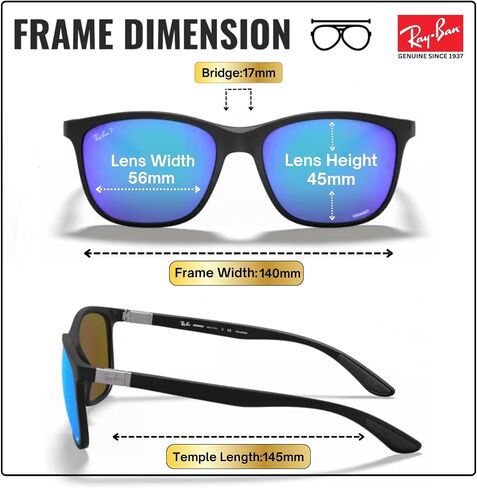 نظارات شمسية Ray-Ban RB4330CH Chromance POLARIZED مربعة الشكل مع مجموعة النظارات الرسمية in Kuwait