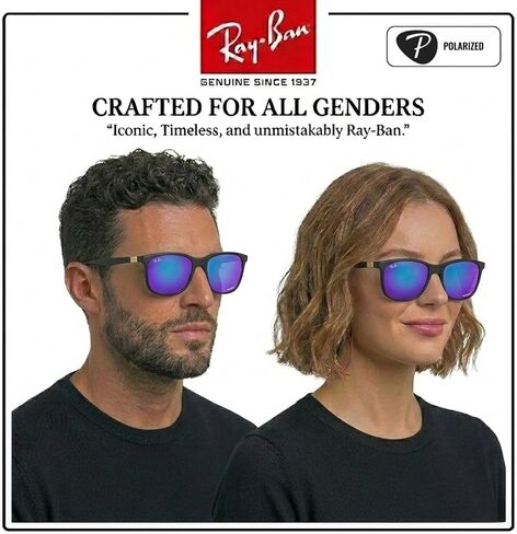 نظارات شمسية Ray-Ban RB4330CH Chromance POLARIZED مربعة الشكل مع مجموعة النظارات الرسمية in Kuwait