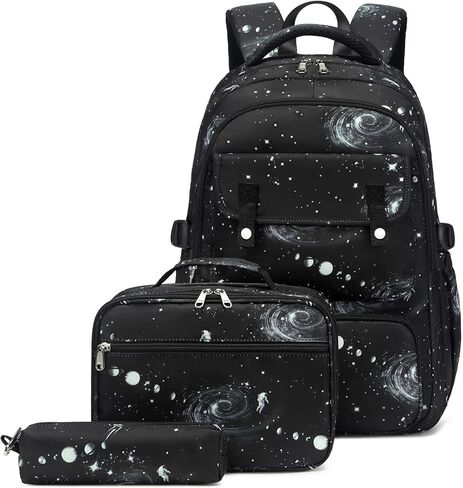 Joyfulife Galaxy Backpack for Boys Girls Backpack with Lunch Box Kids Backpack for School Lightweight Water Resistant Primary School Bags Elementary Bookbags Set in Saudi Arabia