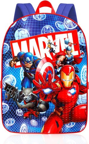 حقيبة ظهر وصندوق غداء للأولاد من Marvel Avengers - حزمة مع حقيبة ظهر مقاس 16 بوصة تضم Iron Man وCaptain America وMore Plus وصندوق غداء معزول وملصقات وزجاجة مياه | حقيبة مدرسية Avengers للأطفال in Kuwait