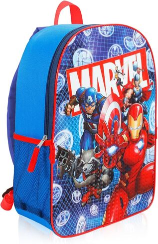 حقيبة ظهر وصندوق غداء للأولاد من Marvel Avengers - حزمة مع حقيبة ظهر مقاس 16 بوصة تضم Iron Man وCaptain America وMore Plus وصندوق غداء معزول وملصقات وزجاجة مياه | حقيبة مدرسية Avengers للأطفال in Kuwait