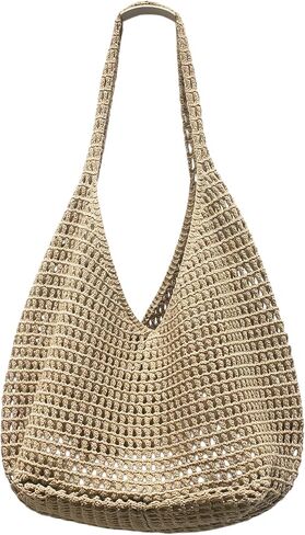 RNIEGA Crochet Beach Tote Bag For Women Summer Aesthetic Hippie Purse Knit Shoulder Bags For Daily Vacation Travel in Saudi Arabia