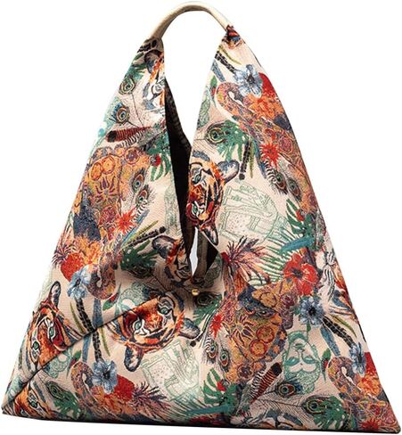 CORIOS Canvas Handbag for Women - Ethnic Style Tote Top Handle Summer Beach Large Shoulder Bag in Kuwait
