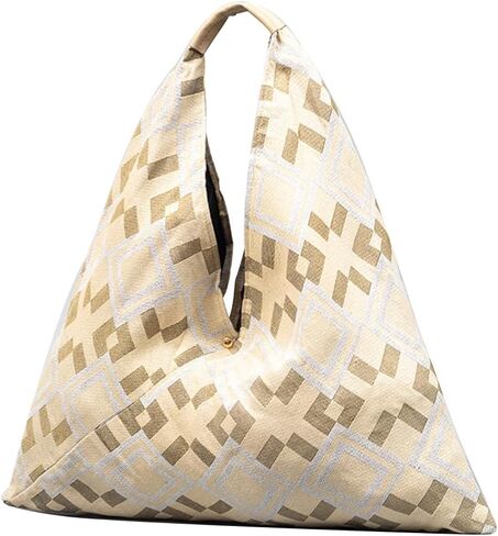 CORIOS Canvas Handbag for Women - Ethnic Style Tote Top Handle Summer Beach Large Shoulder Bag in Kuwait