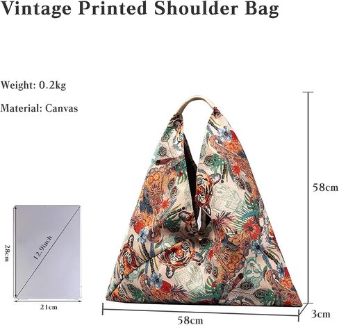 CORIOS Canvas Handbag for Women - Ethnic Style Tote Top Handle Summer Beach Large Shoulder Bag in Kuwait