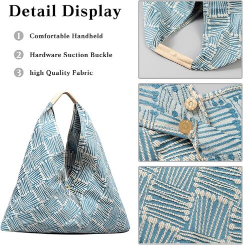 CORIOS Canvas Handbag for Women - Ethnic Style Tote Top Handle Summer Beach Large Shoulder Bag in Kuwait