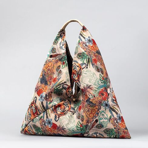 CORIOS Canvas Handbag for Women - Ethnic Style Tote Top Handle Summer Beach Large Shoulder Bag in Kuwait