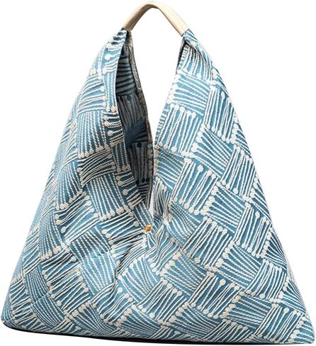 CORIOS Canvas Handbag for Women - Ethnic Style Tote Top Handle Summer Beach Large Shoulder Bag in Kuwait