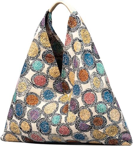 CORIOS Canvas Handbag for Women - Ethnic Style Tote Top Handle Summer Beach Large Shoulder Bag in Kuwait
