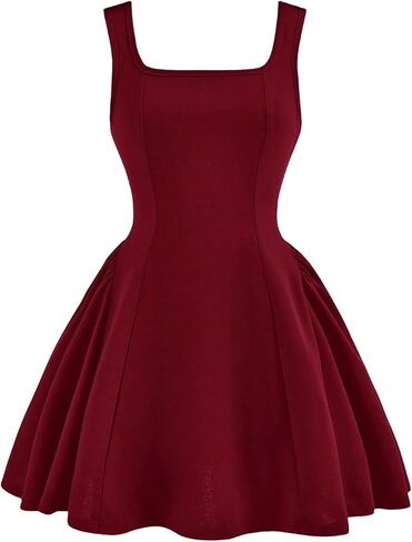 SHENHE Girl's Square Neck Sleeveless A Line Dress Bow Back Flare Hem Party Birthday Dress in Kuwait