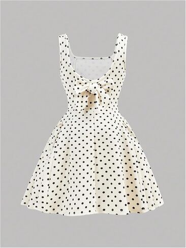 SHENHE Girl's Square Neck Sleeveless A Line Dress Bow Back Flare Hem Party Birthday Dress in Kuwait