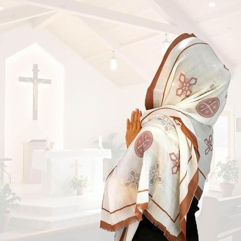 Church Veil 100% Cashmere, Catholic Women's Scarf for All Ages, Extra Large Chapel Worship Shawl, Seasonal Wrap in Saudi Arabia