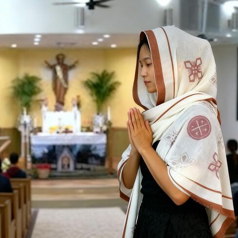 Church Veil 100% Cashmere, Catholic Women's Scarf for All Ages, Extra Large Chapel Worship Shawl, Seasonal Wrap in Saudi Arabia