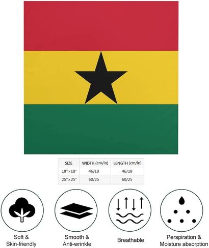Ghana Flag Kerchief Square Silk Like Scarf Print Turban Bandanas Party Favor Scarf Headband Handkerchiefs in Saudi Arabia