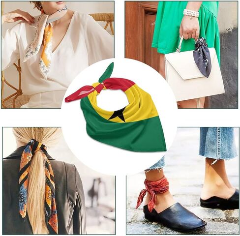 Ghana Flag Kerchief Square Silk Like Scarf Print Turban Bandanas Party Favor Scarf Headband Handkerchiefs in Saudi Arabia